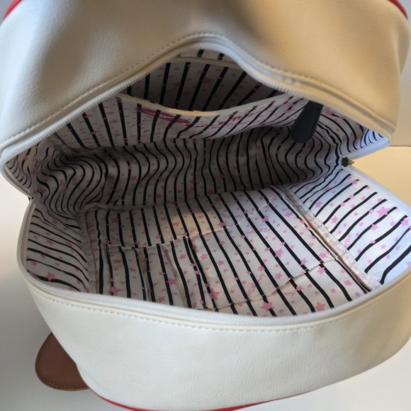 Betsey Johnson Baseball Themed Backpack With Glove Keychain GUC - Picture 3 of 6